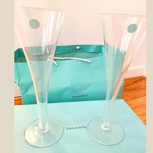 Tiffany & Co crystal trumpet flute set